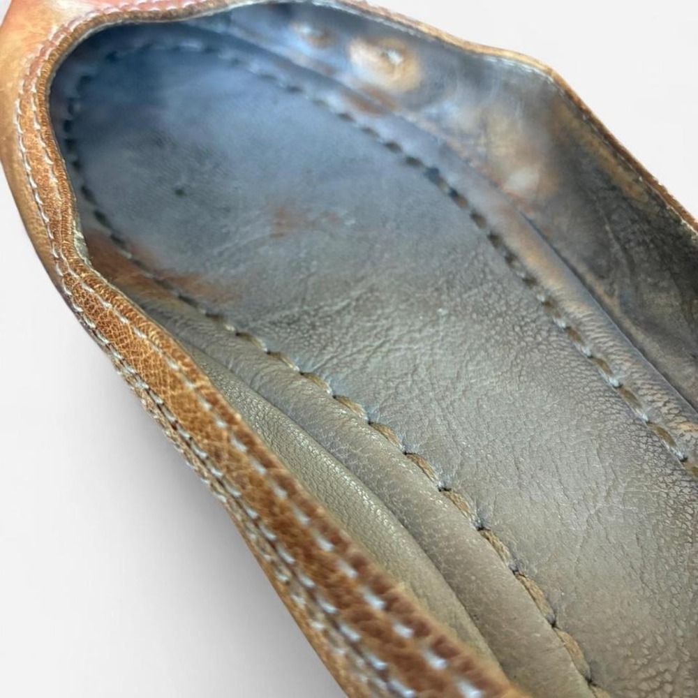 Frye Rounded Toe Tan Leather Patina Ballet Flats Sz 8  coquettegirl balletcore - Picture 6 of 8